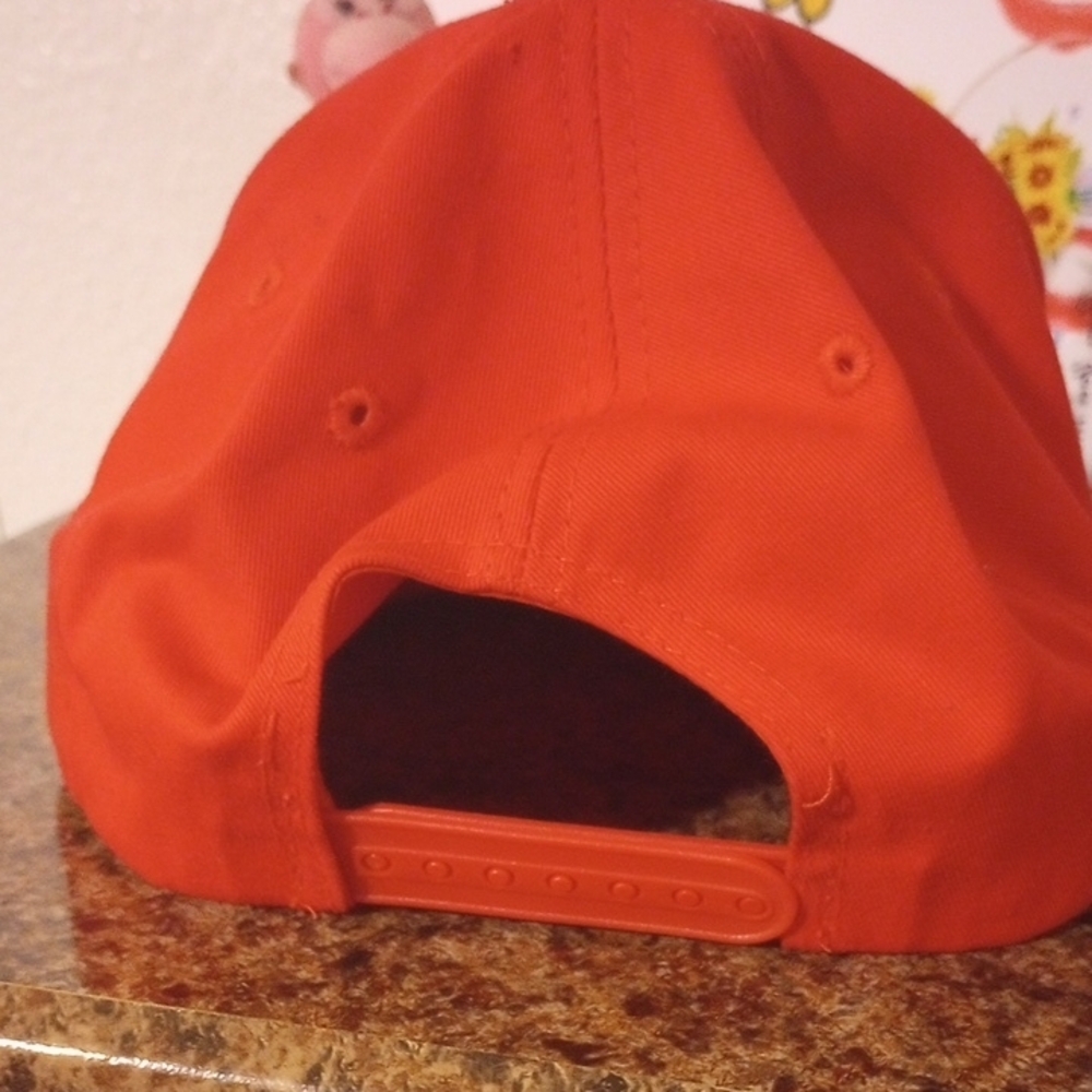 Orange Snapback Hat With Structured Crown - image 4